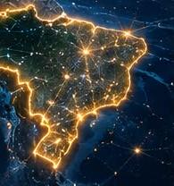 Mapa do Brasil iluminado
